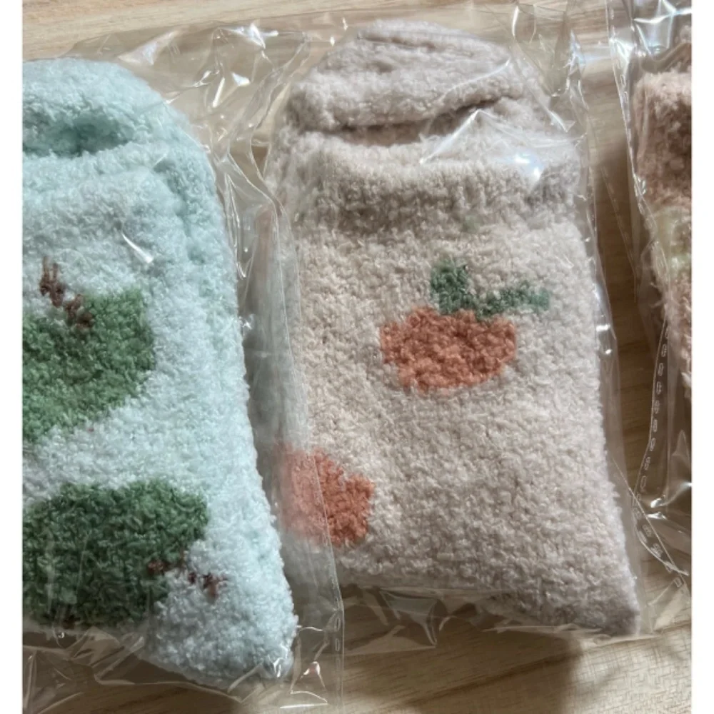Fuzzy Fruit Socks Set of 5